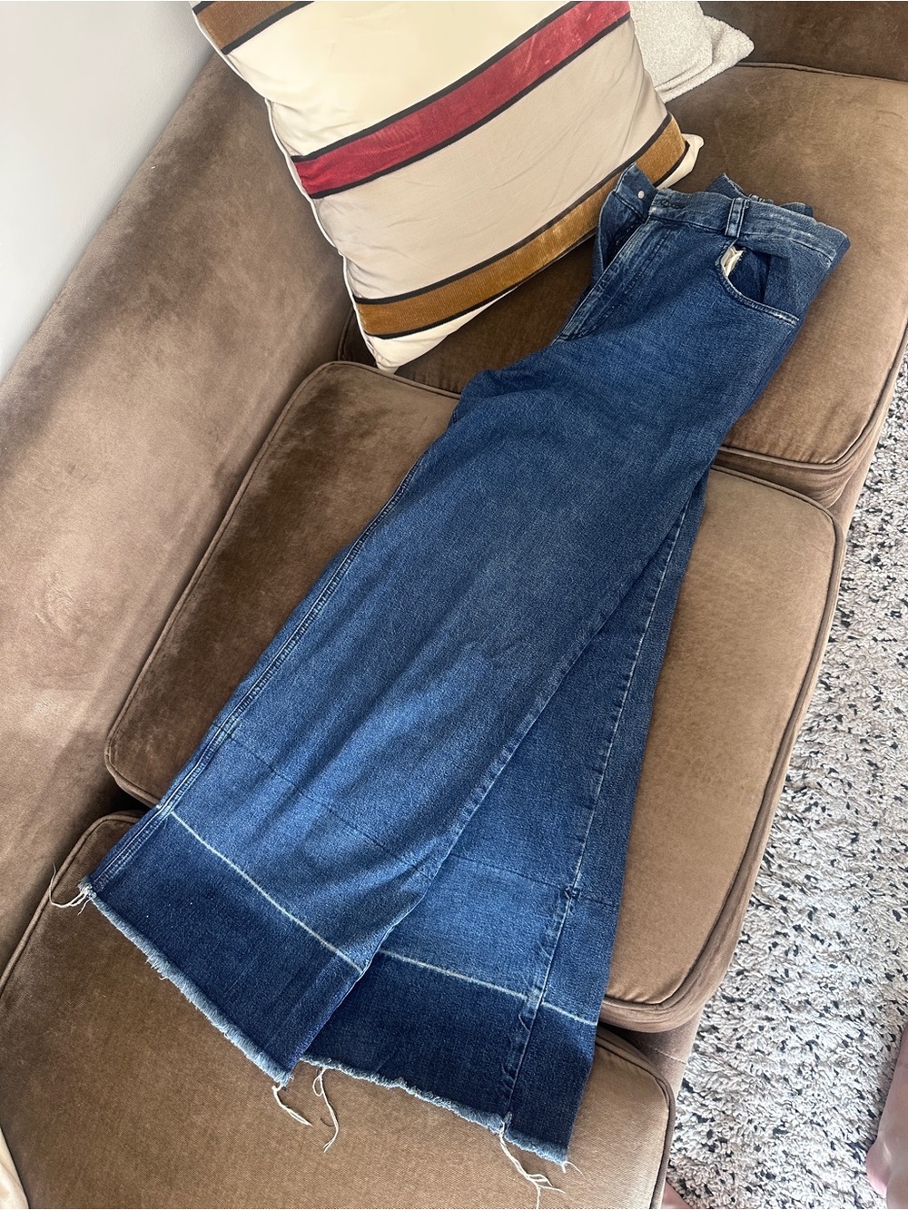 Rachel Comey Two-Tone Indigo Wide Leg Jeans